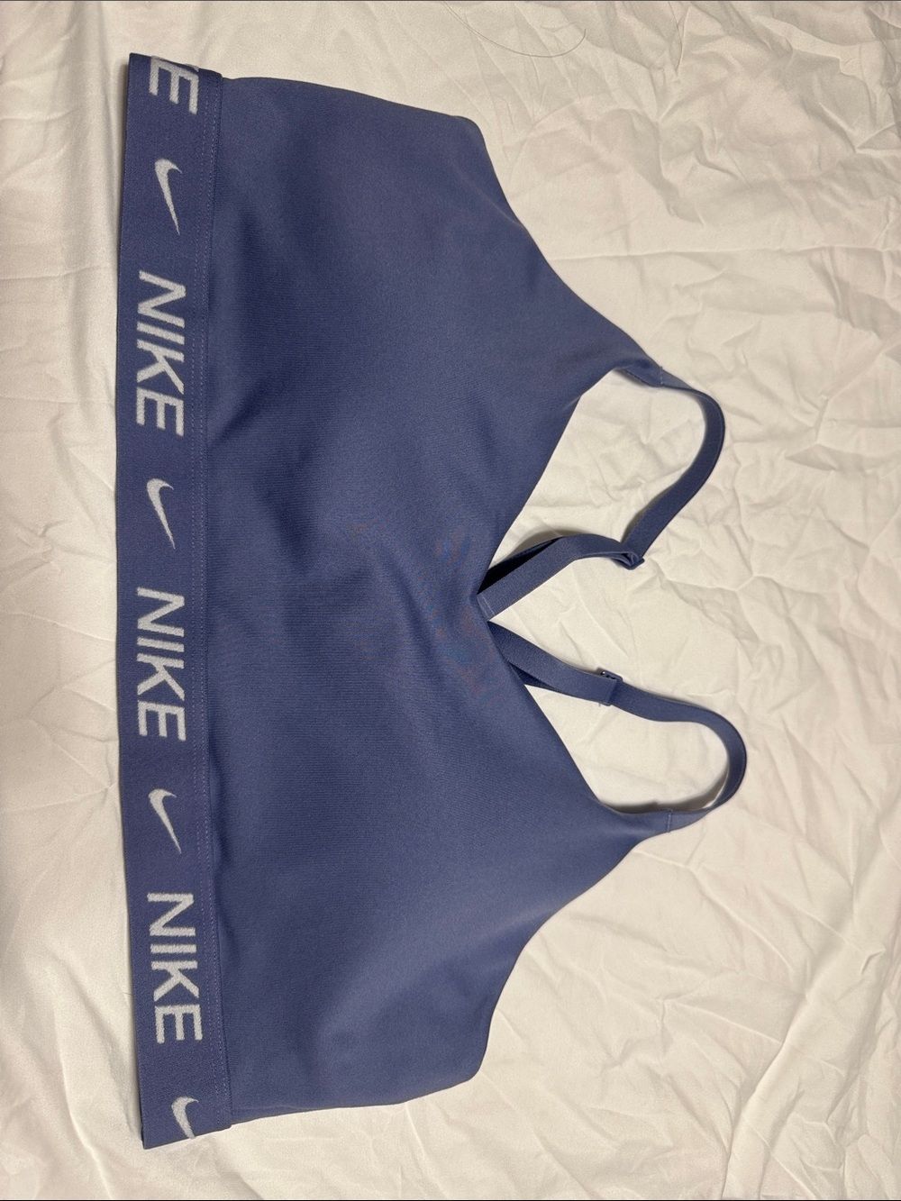 Nike Women's Indigo/Purple Padded Sports Bra with Logo Band